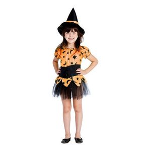 Disfraz De Bruja Naranja Halloween Talle 1