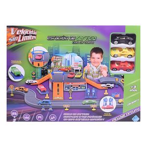 Estación De Servicio Con Circuito 3 Autos Velocidad Sin Limi