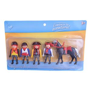 Muñeco Piratas Y Caballeros X 4 Con Accesorio Tipo Playmobil