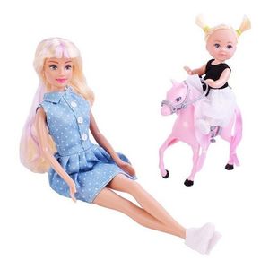 Muñeca Paloma Y Su Hija Cabalgata En Pony 7568