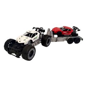 Juego Camioneta Con Tráiler A Fricción Y Vehículo