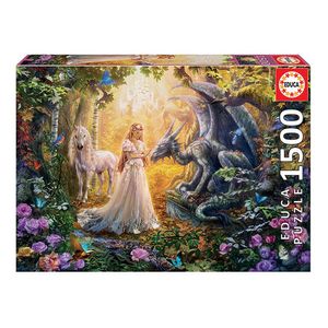 Rompecabeza Puzzle Dragón Princesa Unicorn X 1500 Pzas Educa