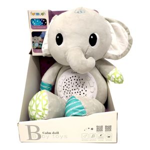 Peluche Proyector Para Bebes Con Sonido Color Elefante