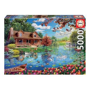 Puzzle Rompecabezas 5000 Piezas Casita En Lago Educa