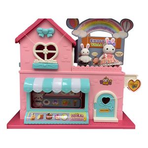 Playset Conejitos Tienda De Comida Arcoiris Con Accesorios