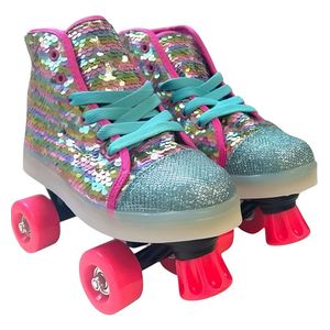 Patines Zapatillas Con Lentejuelas Reversibles Y Luces