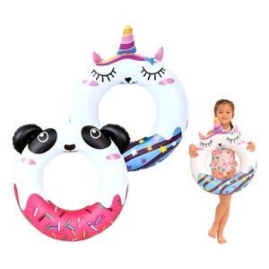 Salvavidas Dona Niños Unicornio Panda Infantil 55 Cm Pileta