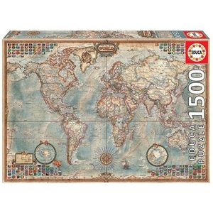 Puzzle Rompecabeza Educa X 1500 El Mundo Mapa Politico 16005