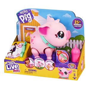 Cerdo Mascota Interactiva Con Movimiento Little Live Pets Piggly Rosa