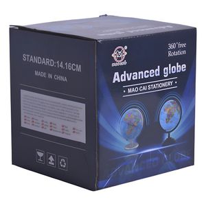 Globo Terraqueo Mapamundi 14cm Base Plástica - Azul - Negro