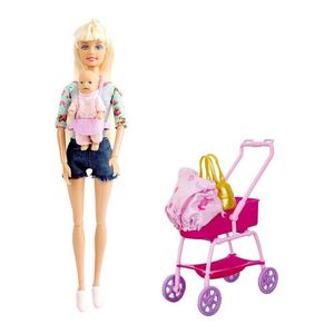 Muñeca Paloma Y Su Bebe En Cochecito- El Duende Azul